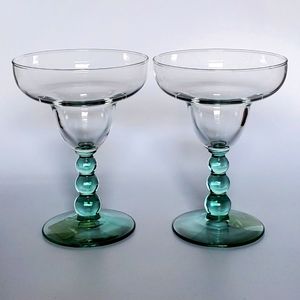 (2) "Metropolis Spanish Green" Libbey Margarita 🍹 😋 Glasses NWT/Stickers